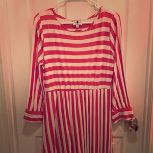 Coral and white stripe Dainty Jewels dress💕